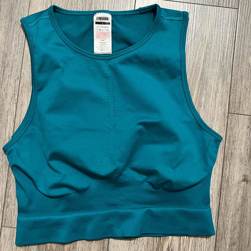 Gymshark Blue Fitted Crop Tank Top
